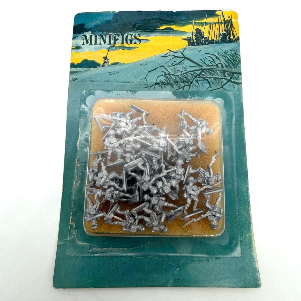 Vintage Minifigs WWI WWII Infantry Metal Wargaming Miniatures Blister Pack 15mm